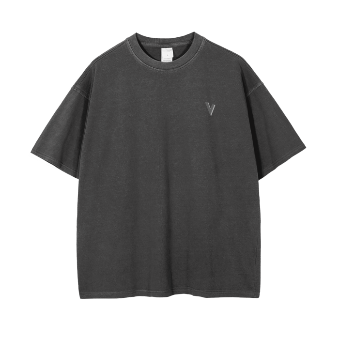 Logo V Vintage Wash Drop Shoulder